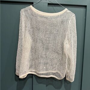 White Knit Mesh Sweater